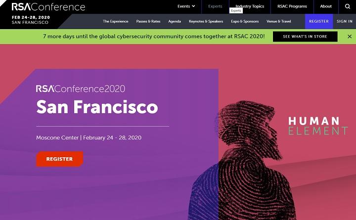 開催は1週間後に迫っているが（写真は、サイバーセキュリティーのイベント「RSAカンファレンス」のサイト）　www.rsaconference.com/usa
