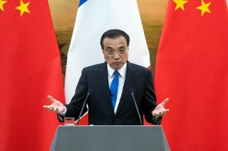 　７月６日、中国の李克強首相（写真）は、東欧・中欧諸国１６カ国との首脳会議を週末に控え、同会合が協力強化を目指すものであり、欧州連合（ＥＵ）を分断するものではないと主張した。北京で６月代表撮影（２０１８年　ロイター）