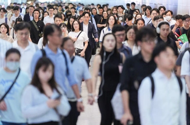 香港中環の出勤風景　SCMP / Eugene Lee