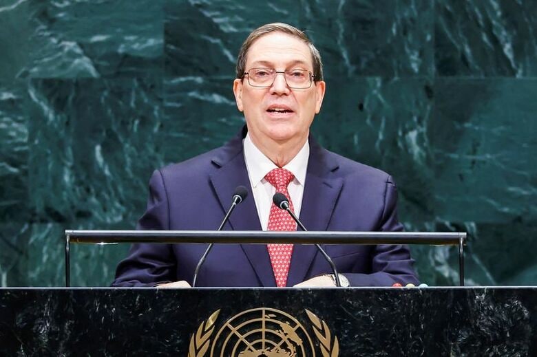写真は9月26日、国連総会で演説するキューバのロドリゲス外相。米ニューヨークの国連本部で撮影。REUTERS/Eduardo Munoz