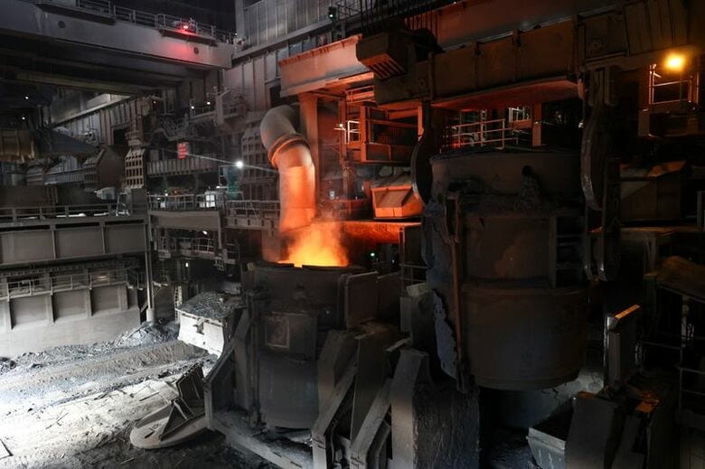 ティッセンクルップの製鉄工場。ドイツのデュイスブルクで２０２５年１１月撮影。REUTERS/Leon Kuegeler