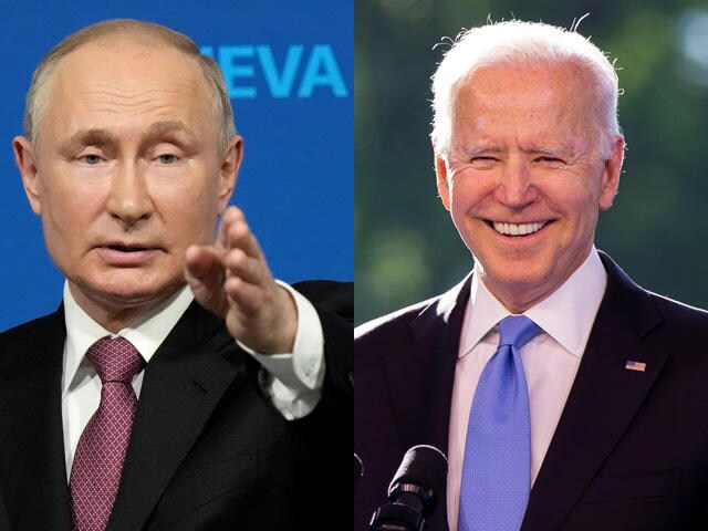 6月16日の首脳会談後、それぞれ単独記者会見を行ったプーチンとバイデン　LEFT: Alexander Zemlianichenko-Pool-REUTERS, RIGHT: Peter Klaunzer-Pool-REUTERS