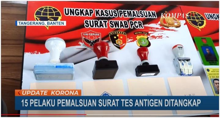 新型コロナウイルスの感染が深刻なインドネシアで、偽のコロナ陰性証明書を発行するシンジケートが摘発された。KOMPASTV - YouTube