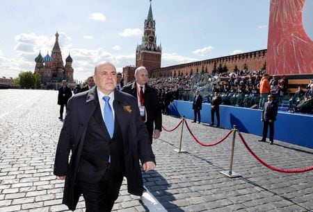 　５月１９日、ロシアのミシュスチン首相（写真）は今月２３─２４日に中国を訪問し、習近平国家主席と会談すると、ロシア政府が発表した。写真は９日、モスクワで代表撮影（２０２３年　ロイター）