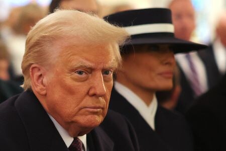 トランプ次期米大統領は就任を迎える２０日に貿易赤字と不公正な貿易慣行を調査するよう各機関に指示する計画だが、新たな関税の発動は見送る見通し。同日撮影（２０２５年　ロイター/Carlos Barria）