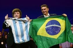 ブラジル大統領選、ボルソナロ氏長男が正式出馬表明　ミレイ氏が応援演説