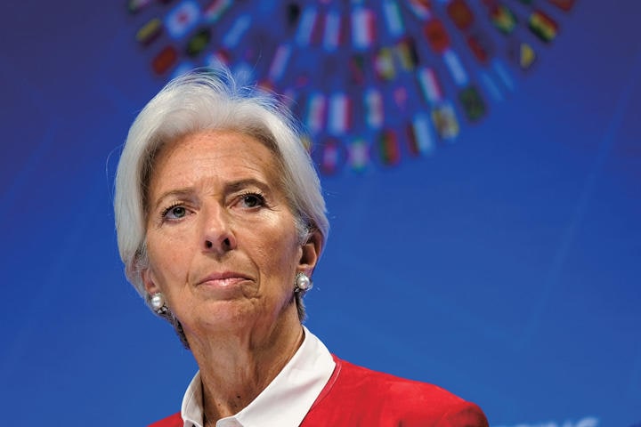 IMFのトップからユーロ圏の金融政策の舵取り役に転じることになったラガルド　JAMES LAWLER DUGGAN-REUTERS