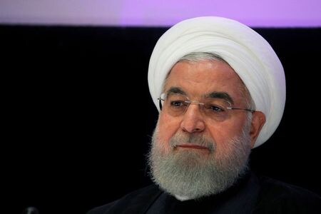 　１月８日、イラン国営テレビは、ロウハニ大統領（写真）が国民に向けて演説すると伝えた。写真は２０１９年９月、ニューヨークで開かれた国連総会で撮影（２０２０年　ロイター／Brendan McDermid）