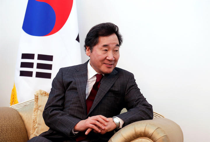 与党「共に民主党」の李洛淵（2018年）　Zoubeir Souissi-REUTERS