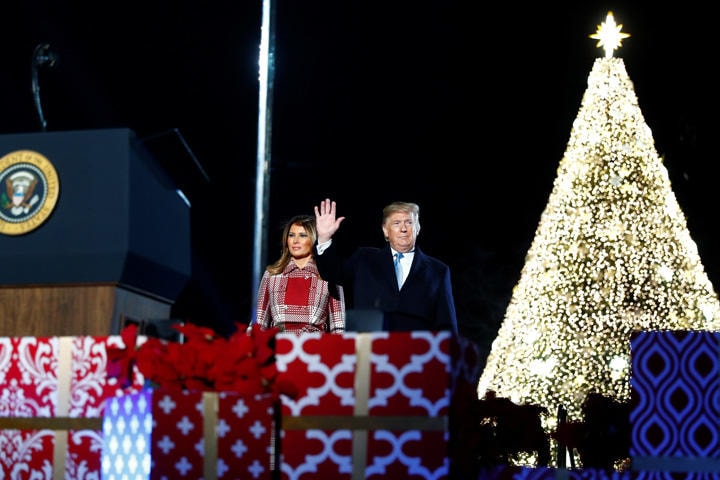 2019年12月5日、ワシントンのクリスマス・セレモニーにて　Tom Brenner-REUTERS