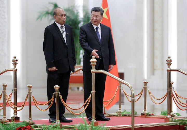 初めて北京を訪問したキリバスのマーマウ大統領（2020年1月6日） Jason Lee-REUTERS