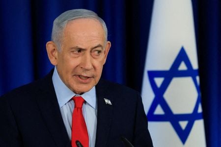 イスラエルのネタニヤフ首相は８日、米国とイランの停戦合意について、イスラエルが全面的に協調した上で成立したと述べた。ただ、停戦合意にはレバノンの親イラン武装組織ヒズボラは含まれていないとし、ヒズボラに対する攻撃を継続すると表明した。３月１９日撮影（２０２６年　ロイター／Ronen Zvulun）