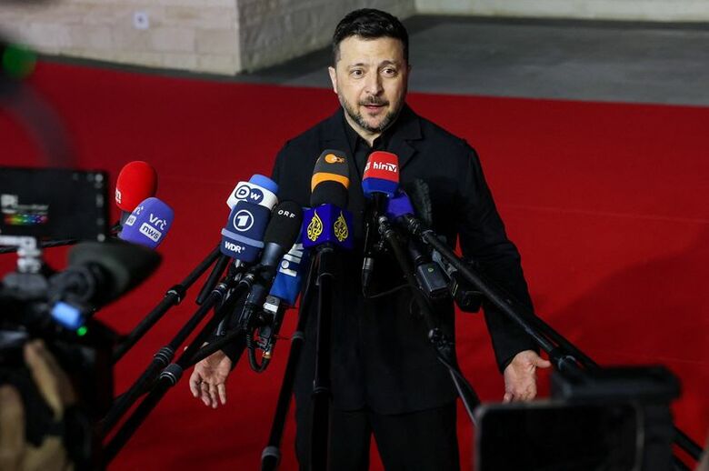 ゼレンスキー大統領、キプロスで23日撮影　REUTERS/Yves Herman