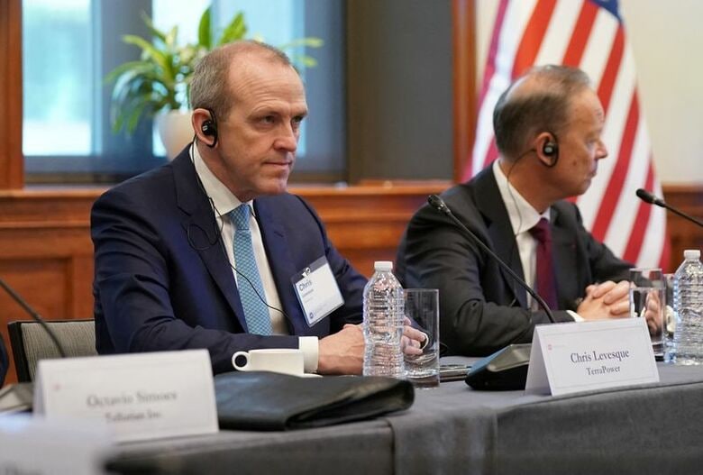 米原子力開発企業テラパワーのクリス・レベック最高経営責任者（ＣＥＯ）。2023年4月、米ワシントンで撮影。 REUTERS/Sarah Silbiger