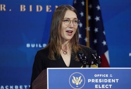 米大統領経済諮問委員会（ＣＥＡ）のヘザー・ボウシー委員は５日、１月の雇用統計で、失業手当拡充の継続と１兆９０００億ドル規模の景気刺激策の必要性が改めて確認されたと述べた。写真は昨年１２月、デラウェア州ウィルミントンで撮影（２０２１年　ロイター／Leah Millis/File Photo）