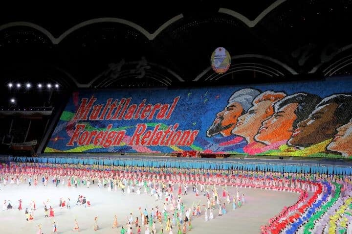 綾羅島メーデー・スタジアムで行われたマスゲーム　Danish Siddiqui-REUTERS