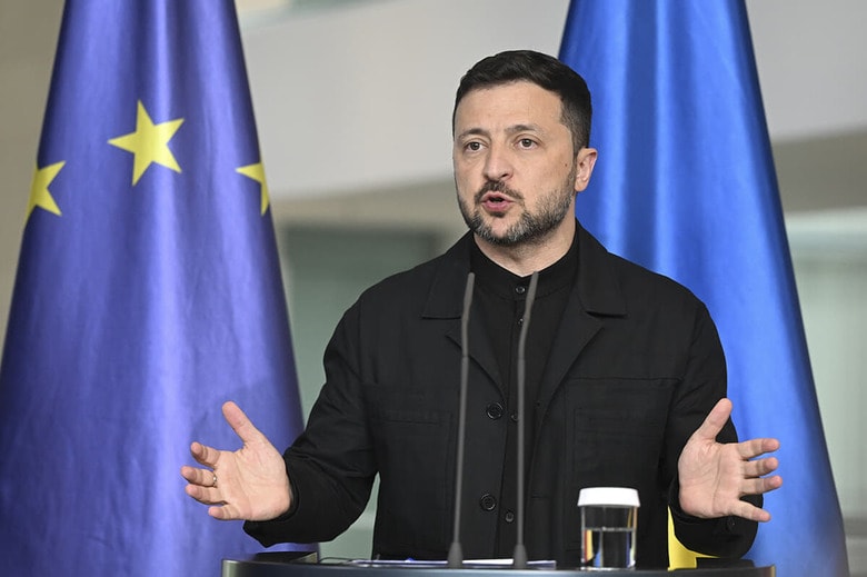 ウクライナのウォロディミル・ゼレンスキー大統領（5月28日、ドイツ・ベルリン）　photoibo-Shutterstock