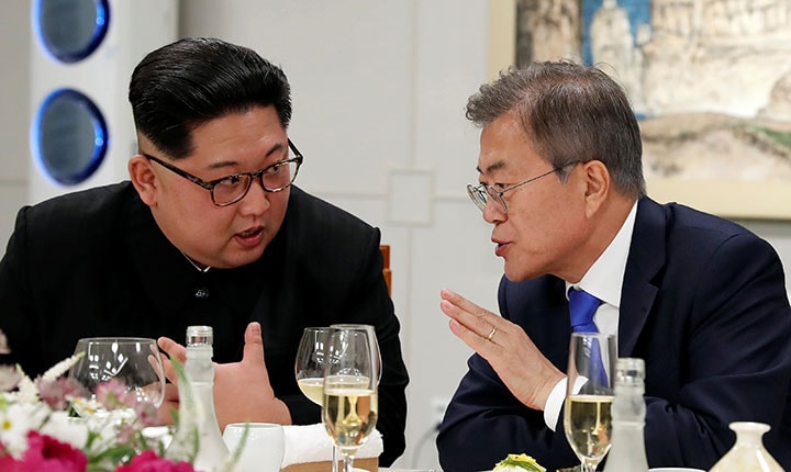 南北首脳会談では和解ムードを演出した金正恩だが　REUTERS