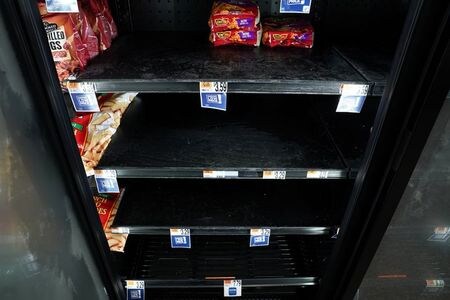 　４月２４日、米首都・ワシントンに住むレクシー・メイユスキーさん（２５）はここしばらく、近所のスーパーマーケットで冷凍フライドポテトが見当たらず困っている。２３日、バージニア州フォールズ・チャーチのスーパーで撮影（２０２０年　ロイター/Kevin Lamarque）