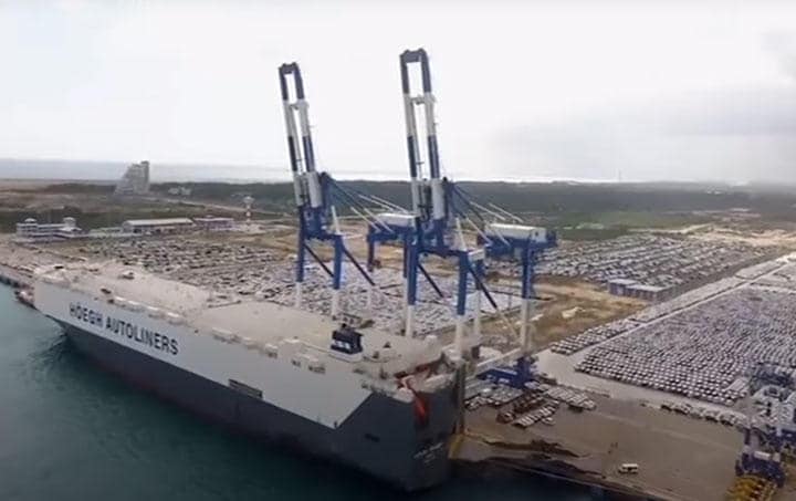 中国の融資で整備したが、利払いができなくなって中国が99年間租借することになったスリランカのハンバントタ港　CGTN/YOUTUBE　