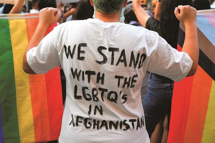 アフガニスタンのLGBTQへの支持を呼び掛ける（8月、トルコ）　CAGLA GURDOGANｰREUTERS