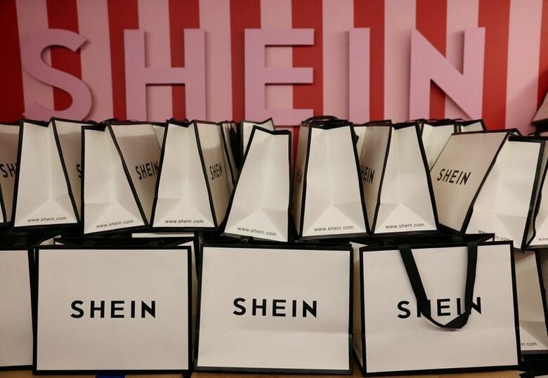 Sheinのロゴ。英リバプールで2024年12月14日撮影　 REUTERS/Phil Noble