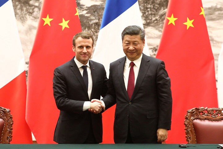 訪中したフランスのマクロン大統領と中国の習近平国家主席　Ludovic Marin-REUTERS