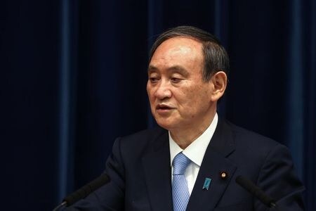 　６月３０日、 菅義偉首相は新型コロナウイルス感染症対策の進捗に関する関係閣僚会議で、企業などの職域接種に関して「新規受け付けは停止を継続する」と語った写真は官邸で記者会見する菅首相。５月代表撮影。（2021年 ロイター）