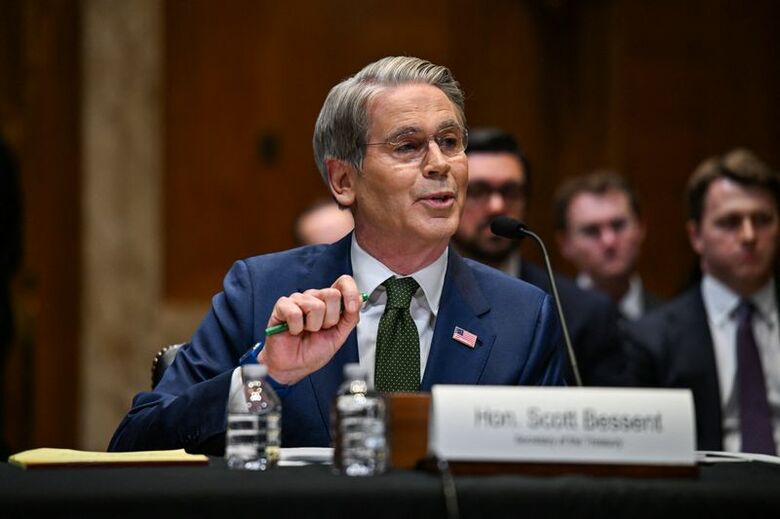 写真はベセント米財務長官。連邦議会議事堂で２２日撮影。REUTERS/Annabelle Gordon