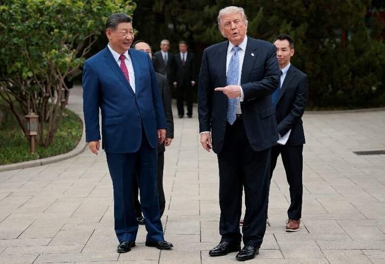 写真は中国の習近平国家主席とトランプ米大統領。5月15日、中国・北京で代表撮影。REUTERS