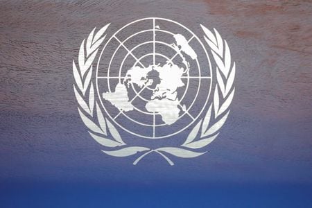 ６月１８日、国連総会本会議は国軍によるクーデターで混乱が続くミャンマーに対する武器の流入を阻止する決議案を採択した。同時に、国軍に対し選挙結果を尊重するよう呼び掛け、アウン・サン・スー・チー氏らの即時解放を要求した。 写真は同日、ニュ＝ヨークの国連本部で撮影（２０２１年　ロイター／Andrew Kelly）