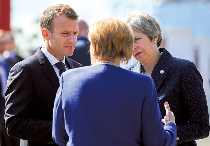 英独仏の首脳はトランプ流にストップをかける意思を鮮明にしている　Stoyan Nenov-REUTERS