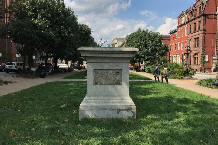 Base, Roger B. Taney Statue, Mount Vernon Place, Baltimore, MD. Photography in Public Domain.