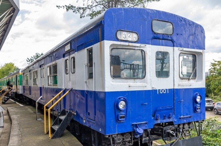 義王鉄道博物館に展示された日本車輌製の地下鉄1号線の車両（撮影＝筆者）
