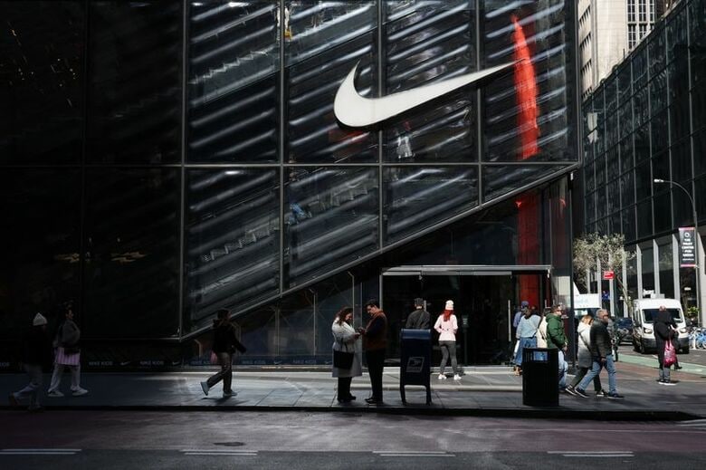 写真はナイキの店舗。2025年4月、米ニューヨーク市で撮影。 REUTERS/Kylie Cooper
