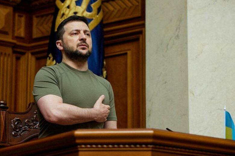 ウクライナのゼレンスキー大統領は、ロシアのプーチン大統領と直接会談する意向を改めて表明した。提供画像（2022年　ロイター/Ukrainian Presidential Press Service/Handout via REUTERS）