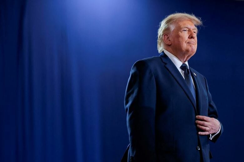 ５月２２日、米ニューヨーク州サファーンのコミュニティ・カレッジで演説するトランプ大統領（２０２６年　ロイター/Kylie Cooper）