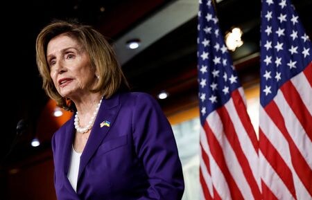 アジア歴訪中のペロシ米下院議長が２日夜、台湾に到着した。７月２９日、ワシントンで撮影（２０２２年　ロイター/Jonathan Ernst）