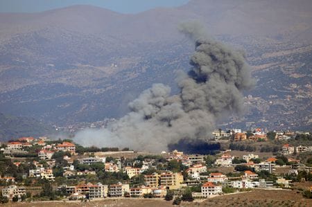 イスラエルは２６日、米国から８７億ドルの軍事支援を確保したと明らかにした。２５日撮影（２０２４年　ロイター/Karamallah Daher）
