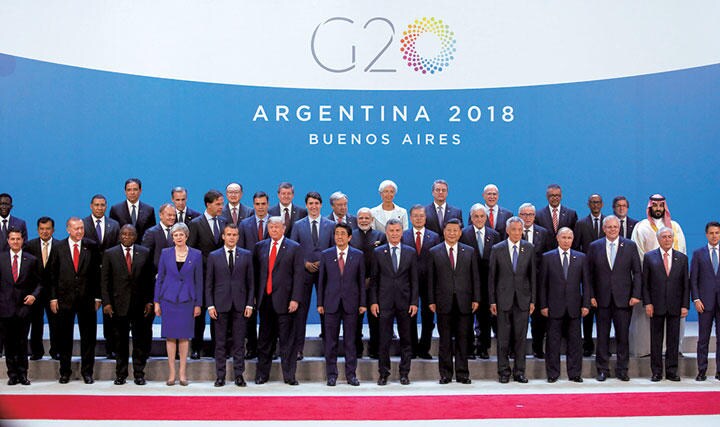 世界の首脳がG20には集結する（昨年11月、ブエノスアイレス）　Andres Martinez Casares-REUTERS