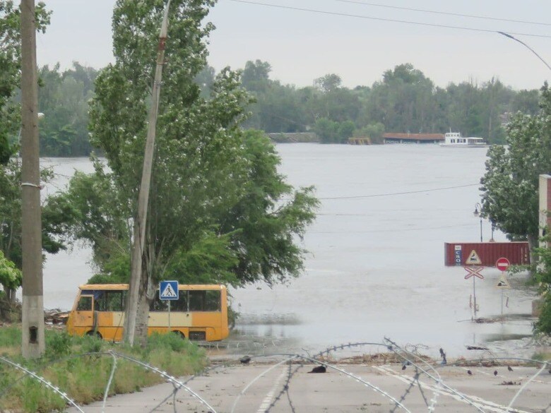 ダム爆破で増水したドニプロ川（ヘルソン市で木村正人撮影）