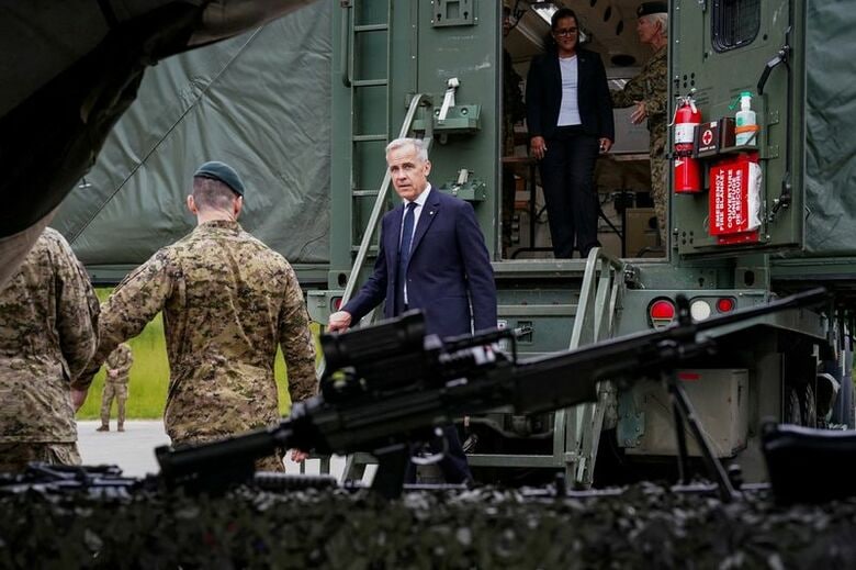 カナダのカーニー首相。2025年6月9日、オンタリオ州トロントの兵器庫で撮影。REUTERS/Arlyn McAdorey