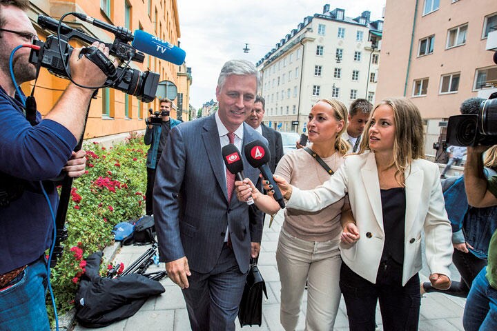 スウェーデンで暴行事件を起こしたアメリカ人ラッパーの裁判に立ち会うオブライエン（8月）　MICHAEL CAMPANELLA/GETTY IMAGES