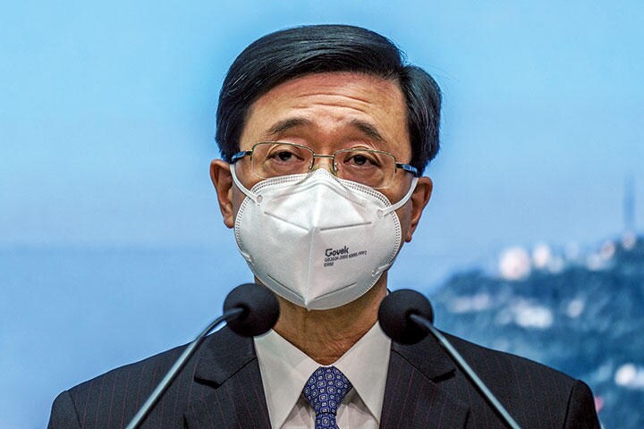治安対策を期待されて行政長官に就任する見通しの李家超だが……　LAM YIKｰPOOL/GETTY IMAGES