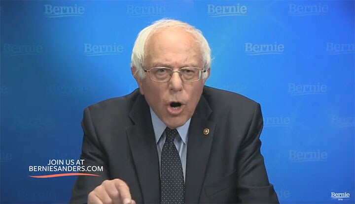サンダースは16日、支持者向けのストリーミングで「政治革命」の継続を呼び掛けた　BARNIESANDERS.COM