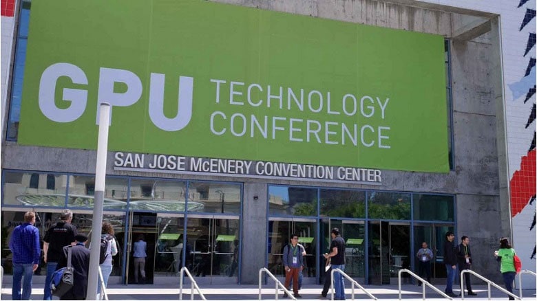 GPU（画像処理用半導体）大手の米エヌビディアは世界中から開発者を集めた会議「GTC」を、米国シリコンバレーで開催した（記者撮影）