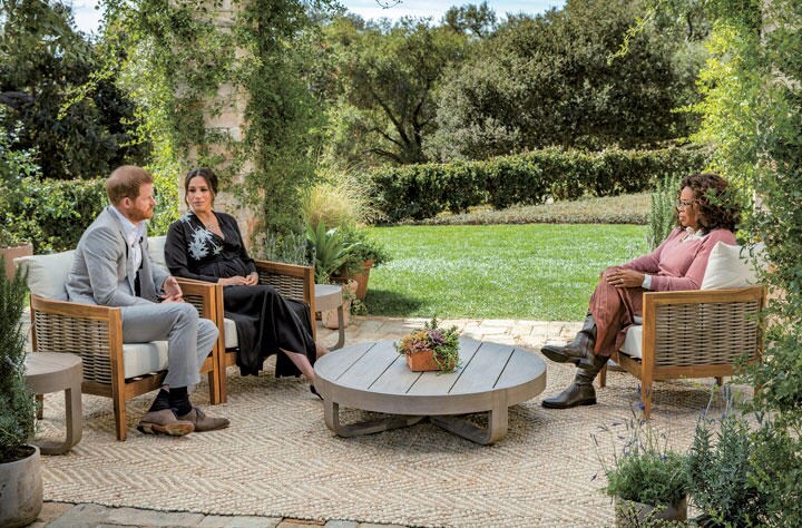 王室から受けた仕打ちを暴露したメーガン（左から2人目）は「侮れない人物」という評価を勝ち取った　Joe Puguese-Harpo Production-REUTERS