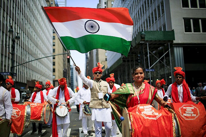 ニューヨークで行われた在米インド人のパレード（8月） Eduardo Munoz-REUTERS