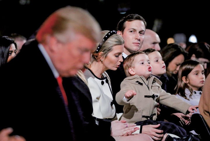 「アメリカのプリンスとプリンセス」ことジャレッド、イバンカ夫妻（右）　JONATHAN ERNST-REUTERS