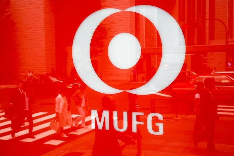 ４月２３日、三菱ＵＦＪフィナンシャル・グループが、独自に開発を進めるデジタル通貨「ＭＵＦＧコイン」を使った実証実験を進めている。写真はＭＵＦＧのロゴ。都内で２０１６年５月撮影（２０１８年　ロイター/Thomas Peter）